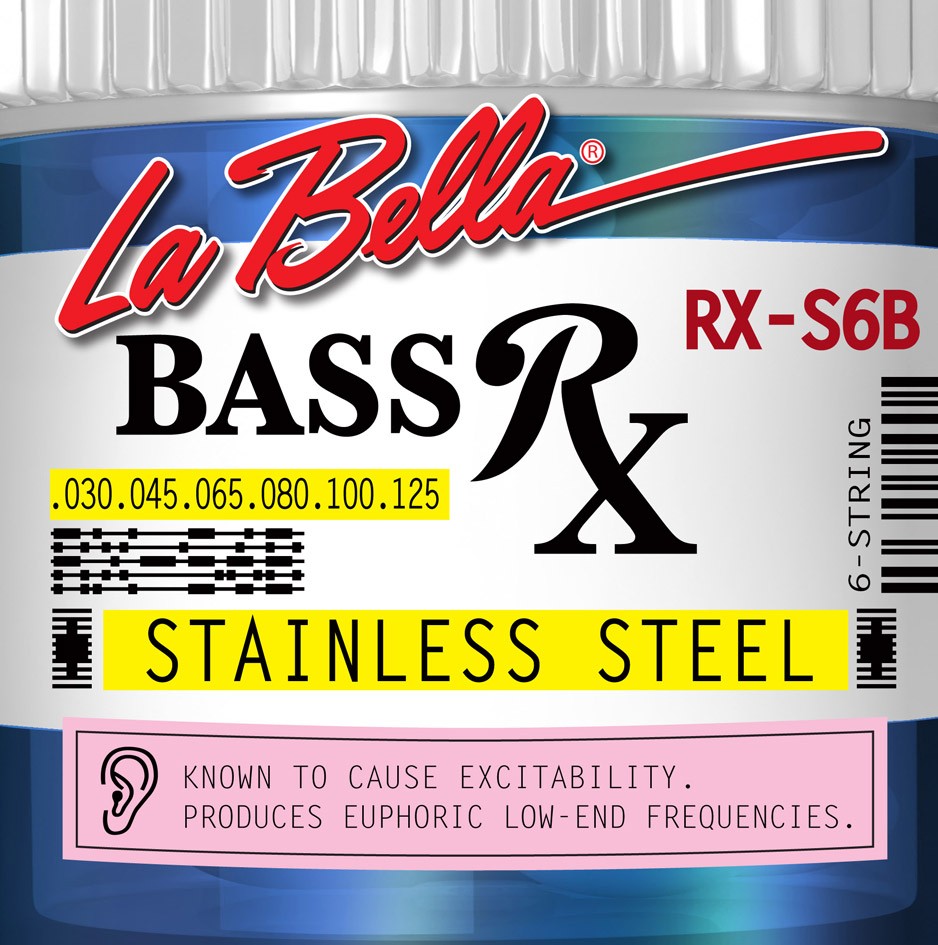 LA BELLA La Bella RX Stainless Steel | Muta di corde per basso 6 corde RX-S6B Scalatura: 030-045-065-080-100-125