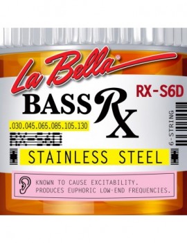 LA BELLA La Bella RX Stainless Steel | Muta di corde per basso 6 corde RX-S6D Scalatura: 030-045-065-085-105-130