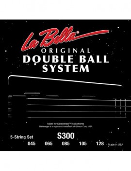 LA BELLA La Bella Double Ball System S300 | Muta di corde per basso 5 corde, 045-128, doppio pallino S300