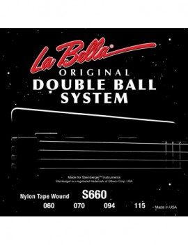 LA BELLA La Bella Double Ball System S660 | Muta di corde per basso 4 corde, 060-115, doppio pallino S660