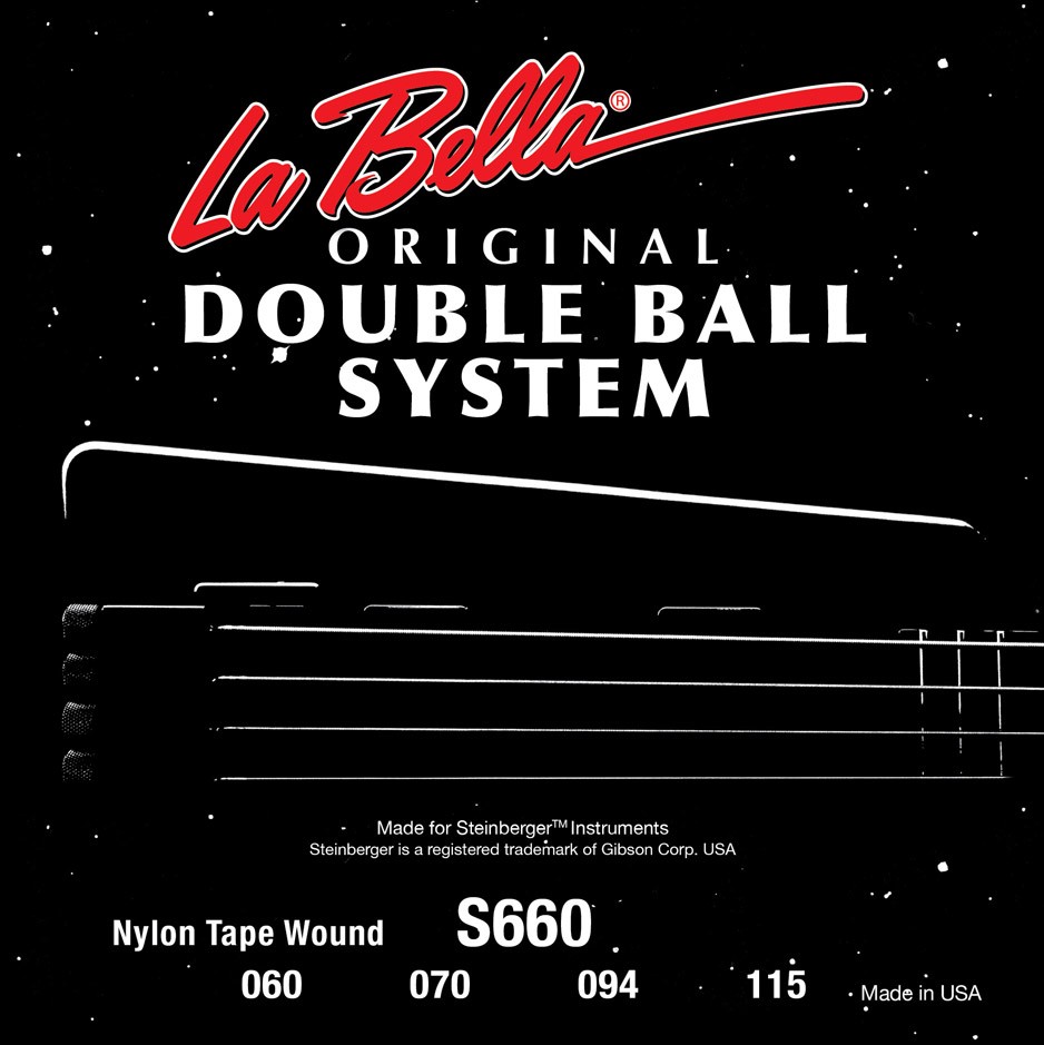 LA BELLA La Bella Double Ball System S660 | Muta di corde per basso 4 corde, 060-115, doppio pallino S660