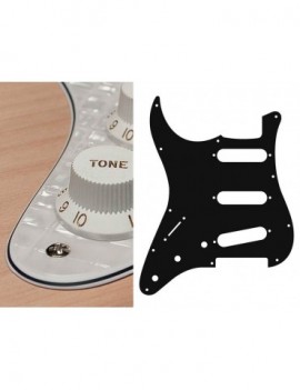BOSTON Battipenna per chitarra elettrica ST, standard, SSS, 3 pot holes, 3-5 switch, lefthanded, 4 strati, pearl white webbing