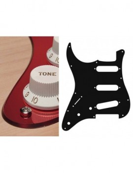 BOSTON Battipenna per chitarra elettrica ST, standard, SSS, 3 pot holes, 3-5 switch, lefthanded, 2 strati, mirror red