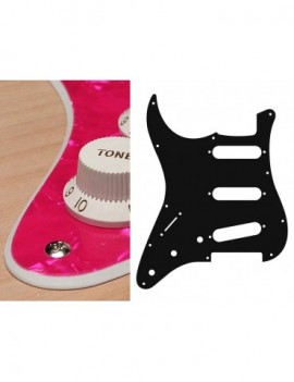 BOSTON Battipenna per chitarra elettrica ST, standard, SSS, 3 pot holes, 3-5 switch, lefthanded, 2 strati, pearl pink