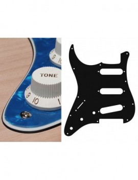 BOSTON Battipenna per chitarra elettrica ST, standard, SSS, 3 pot holes, 3-5 switch, lefthanded, 3 strati, pearl blue