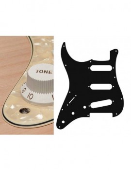 BOSTON Battipenna per chitarra elettrica ST, standard, SSS, 3 pot holes, 3-5 switch, lefthanded, 3 strati, pearl cream