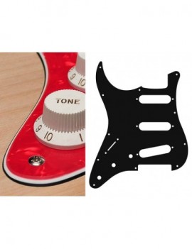 BOSTON Battipenna per chitarra elettrica ST, standard, SSS, 3 pot holes, 3-5 switch, lefthanded, 3 strati, pearl red