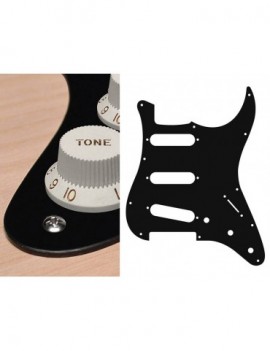 BOSTON Battipenna per chitarra elettrica ST, standard, SSS, 3 pot holes, 3-5 switch, 1 strato, black mat