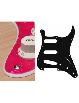 BOSTON Battipenna per chitarra elettrica ST, standard, SSS, 3 pot holes, 3-5 switch, 2 strati, pearl pink