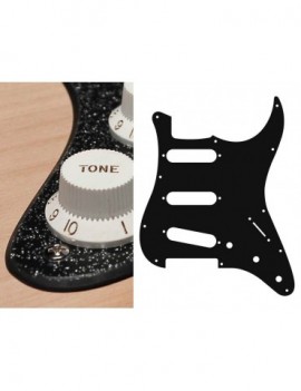 BOSTON Battipenna per chitarra elettrica ST, standard, SSS, 3 pot holes, 3-5 switch, 2 strati, sparkling black