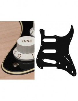 BOSTON Battipenna per chitarra elettrica ST, standard, SSS, 3 pot holes, 3-5 switch, 3 strati, black and cream