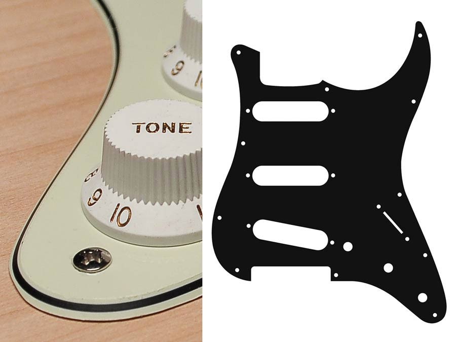 BOSTON Battipenna per chitarra elettrica ST, standard, SSS, 3 pot holes, 3-5 switch, 3 strati, mint green