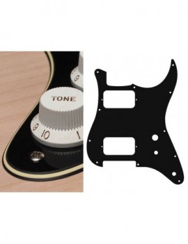BOSTON Battipenna per chitarra elettrica ST, HH, 2 pot holes, toggle switch, 3 strati, black and cream
