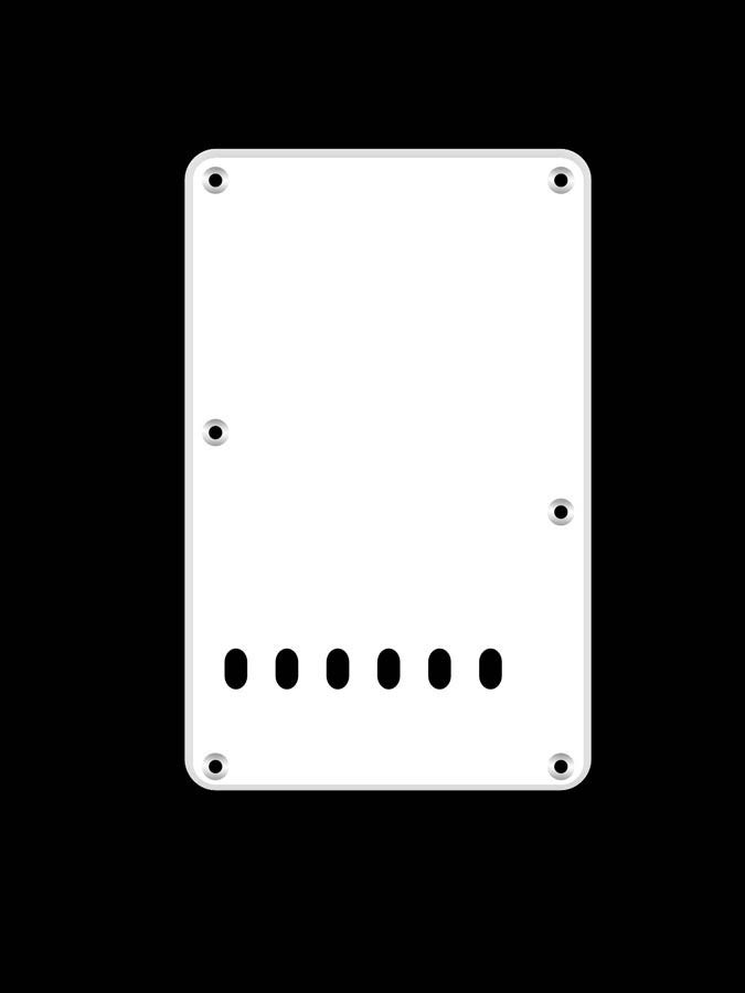 BOSTON Piastra posteriore (back plate), 11,2mm, 1 strato, chitarra elettrica mancina ST, 86x138mm, white