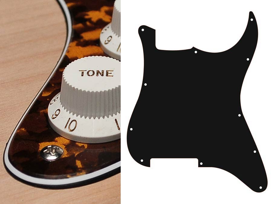 BOSTON Battipenna per chitarra elettrica ST, no holes (only screw holes), 3 strati, tiger yellow