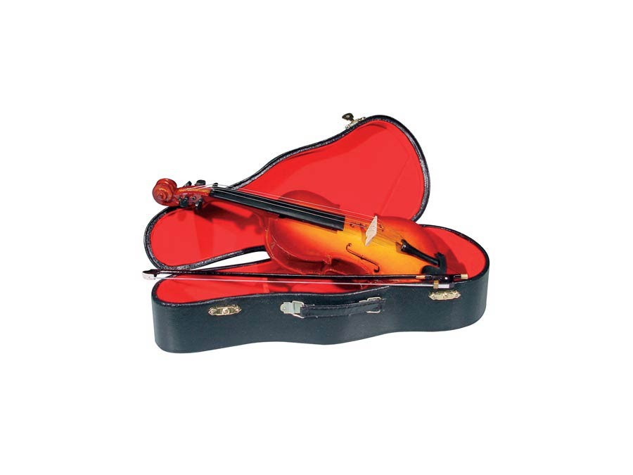 BOSTON Miniatura violino con archetto e astuccio, 12cm