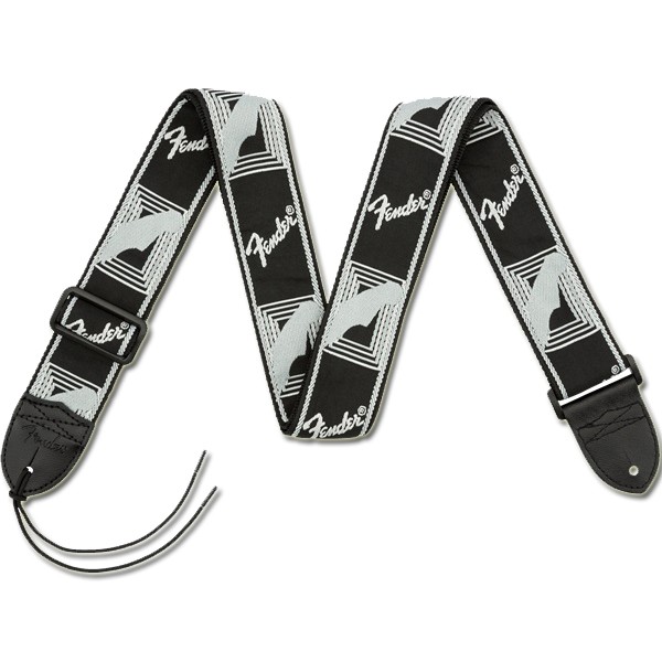 Fender® 2 Monogrammed Strap, Black/Light Grey/Dark, TRACOLLA