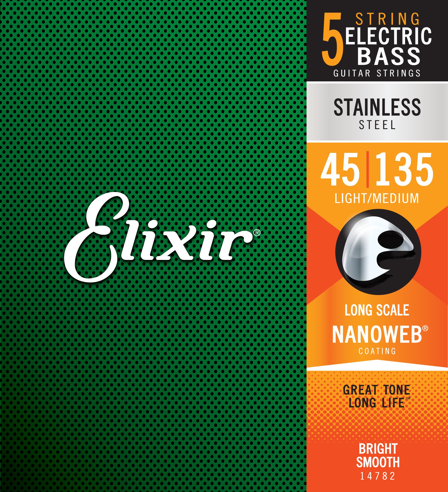 ELIXIR 14782 ELECTRIC BASS STAINLESS STEEL NANOWEB