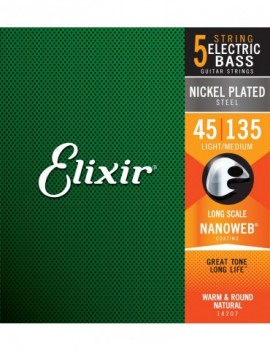 ELIXIR 14207 ELECTRIC BASS NICKEL PLATED STEEL NANOWEB