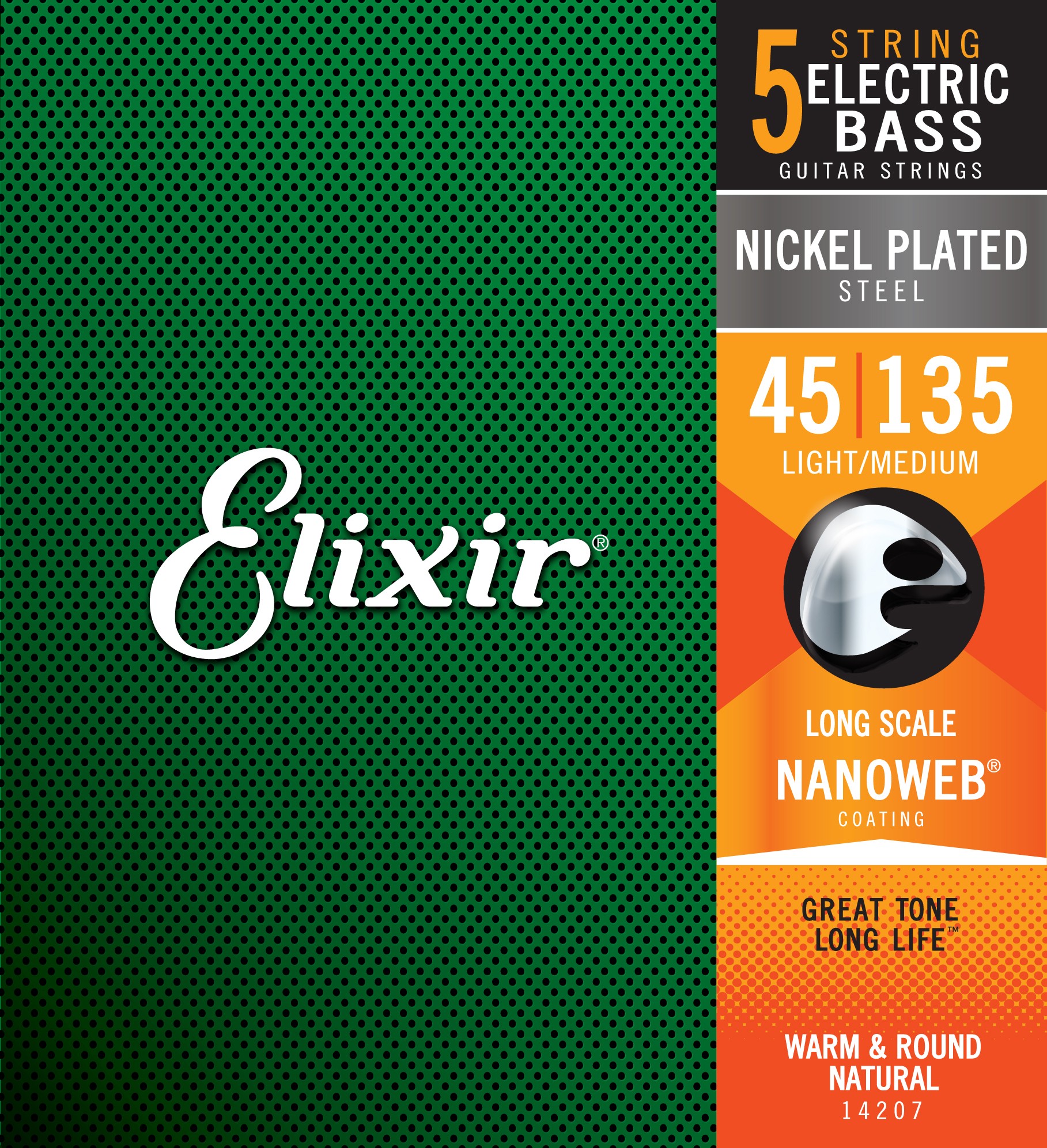 ELIXIR 14207 ELECTRIC BASS NICKEL PLATED STEEL NANOWEB