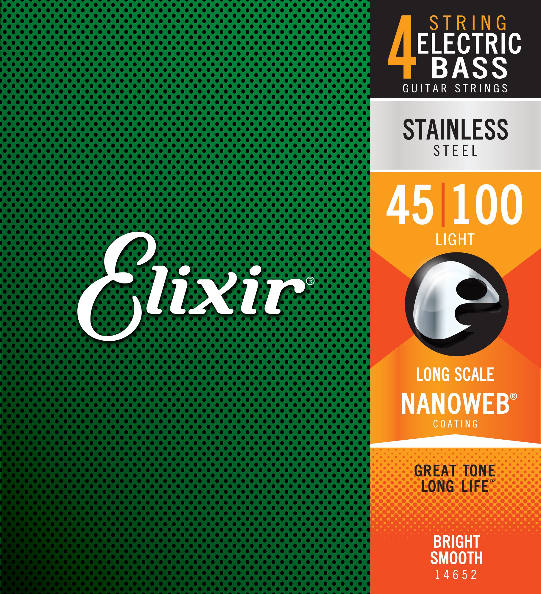 ELIXIR 14652 ELECTRIC BASS STAINLESS STEEL NANOWEB