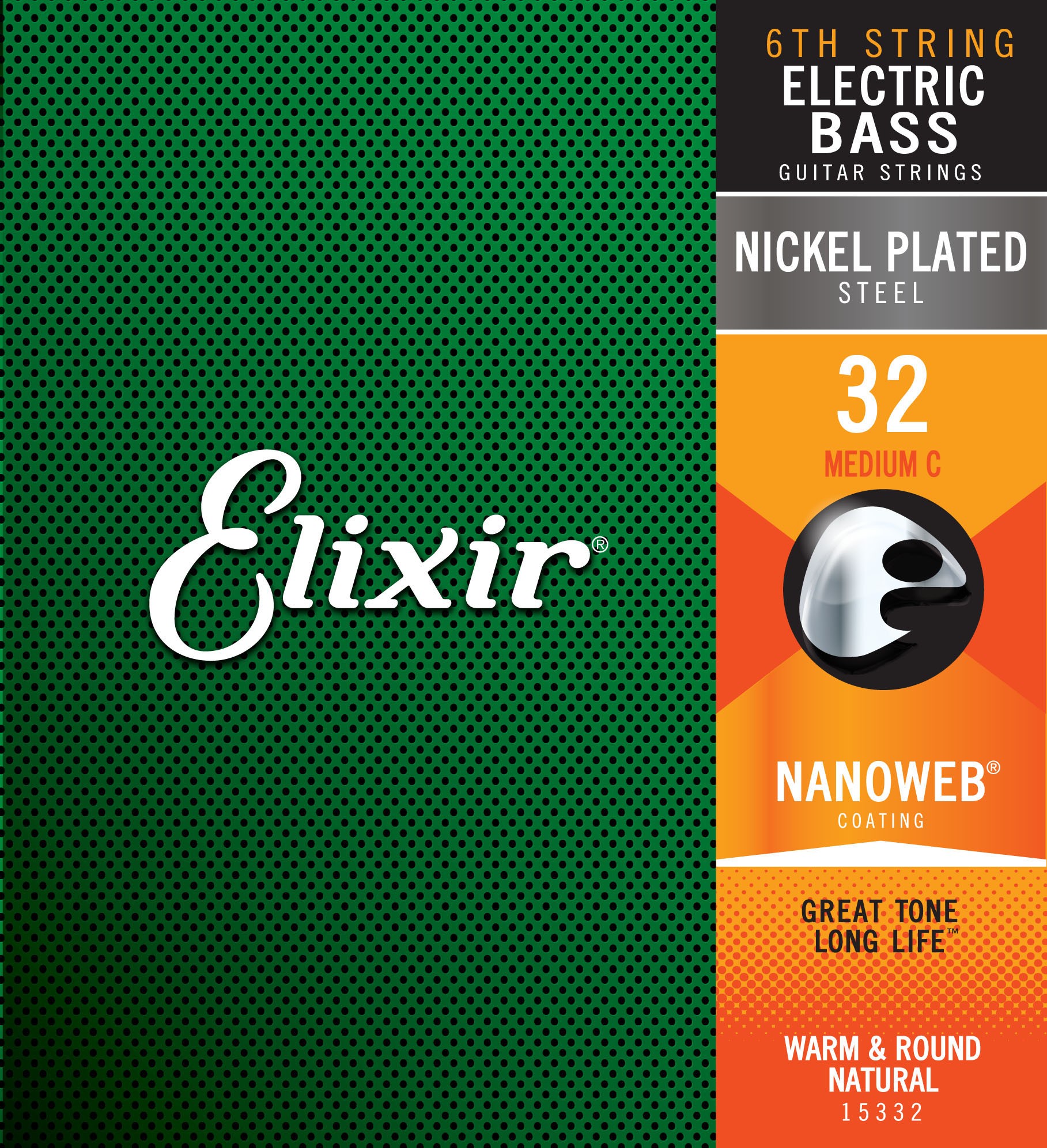 ELIXIR 15332 ELECTRIC BASS NICKEL PLATED STEEL NANOWEB