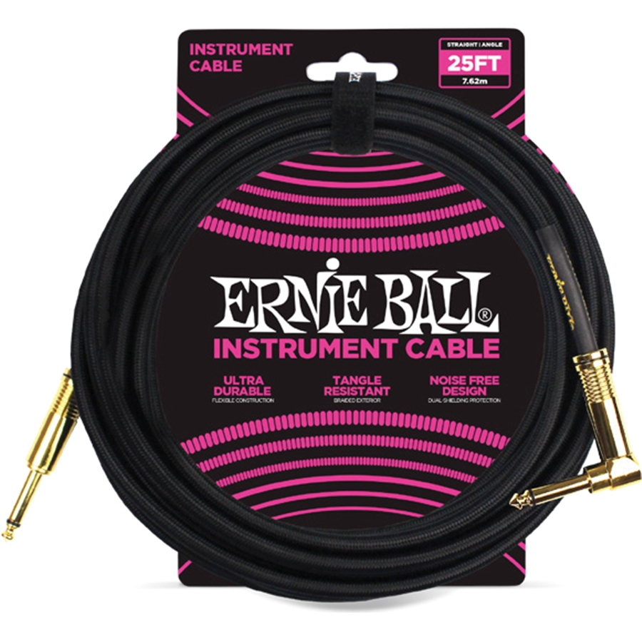 ERNIE BALL - 6058 CAVO BRAIDED BLACK/BLACK 7,62 M