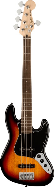 Affinity Series™ Jazz Bass® V, Laurel Fingerboard, Black Pickguard, 3-Color Sunburst