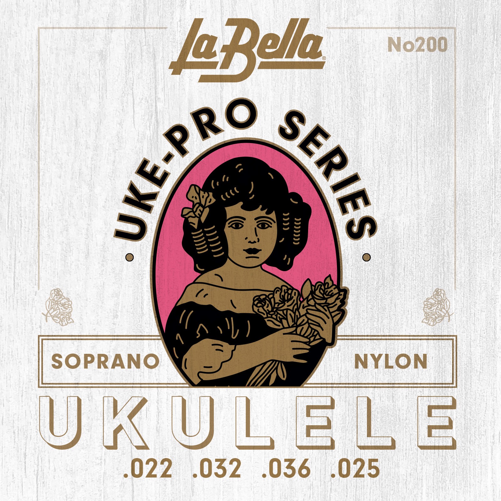 LA BELLA La Bella 200 | Muta di corde per ukulele soprano, 022-025 200