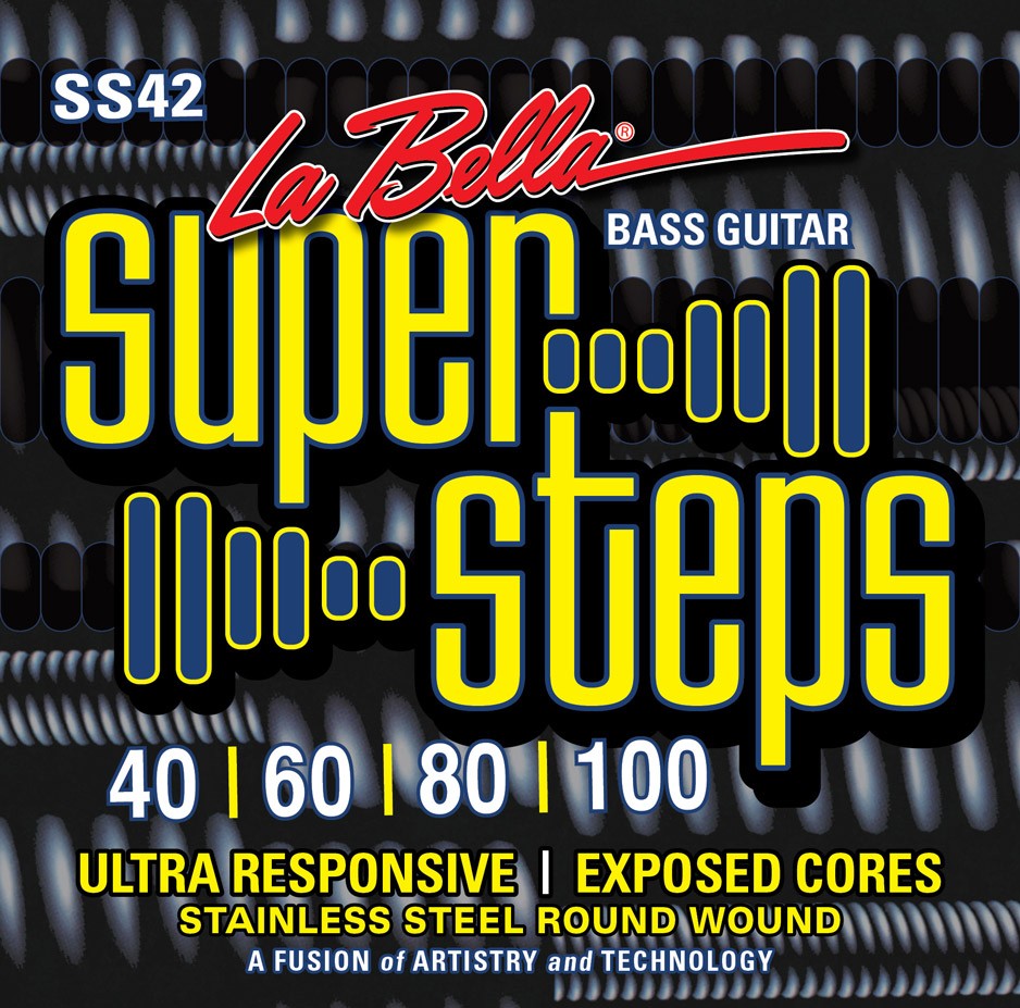 LA BELLA La Bella Super Steps | Muta di corde per basso 4 corde SS42 Scalatura: 040-060-080-100