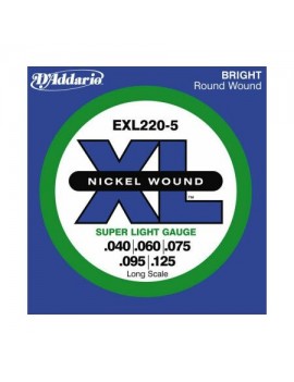 Daddario Exl220-5 Nickel Wound Long Scale 40-125