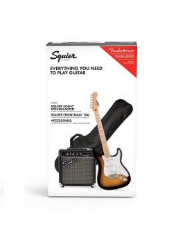 Squier Sonic Stratocaster Pack, Maple Fingerboard, 2-Color Sunburst, Gig Bag, 10G - 230V EU