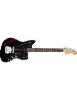 Special Edition Blacktop Jazzmaster® HH Stripe Black with Candy Apple Red Racing Stripe