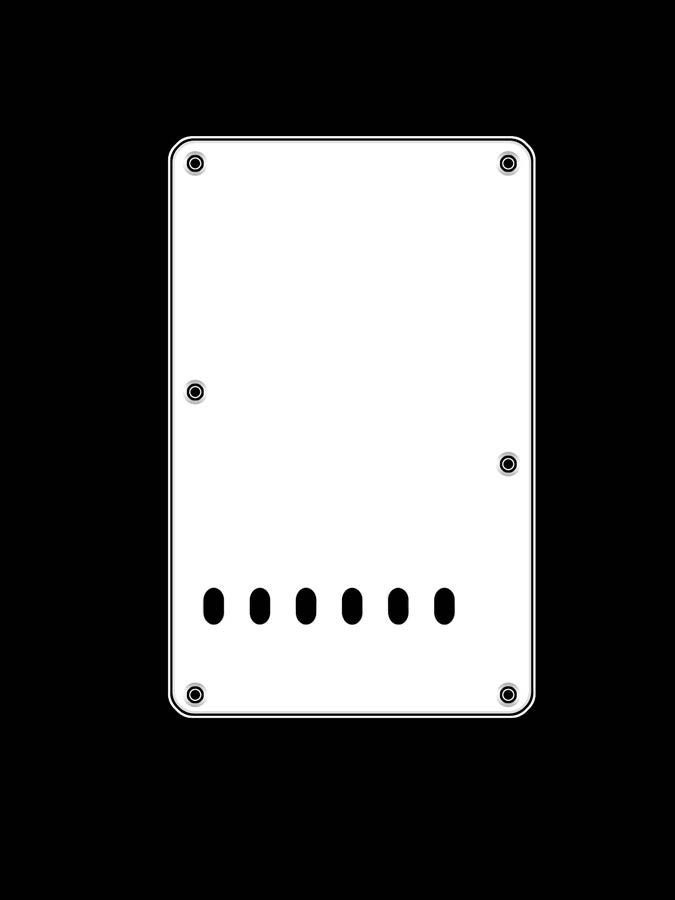 BOSTON Piastra posteriore (back plate), 11,2mm, 3 ply, chitarra elettrica mancina ST, 86x138mm, white