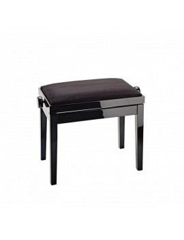 K&M panca finitura nera lucida, seduta velluto nero Panca per pianoforte 13901-100-21