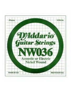 D\'Addario Guitar Strings NW036 Acoustic or Eletric Nickel Wound