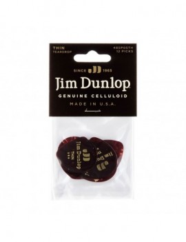 DUNLOP 485P-05TH Celluloid Teardrop, Shell Thin Player's Pack/12