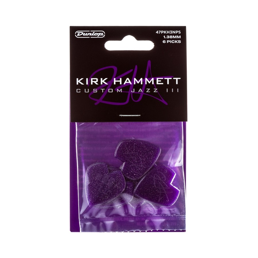 DUNLOP 47PKH3NPS Kirk Hammett Purple Sparkle Jazz III Player's Pack/6