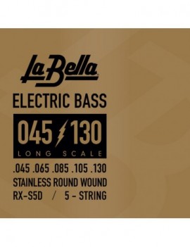 LA BELLA La Bella RX Stainless Steel | Muta di corde per basso 5 corde RX-S5D Scalatura: 045-065-085-105-130