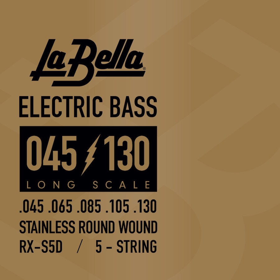 LA BELLA La Bella RX Stainless Steel | Muta di corde per basso 5 corde RX-S5D Scalatura: 045-065-085-105-130