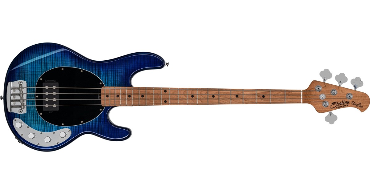 STERLING BY MUSIC MAN StingRay RAY34 Flame Neptune Blue