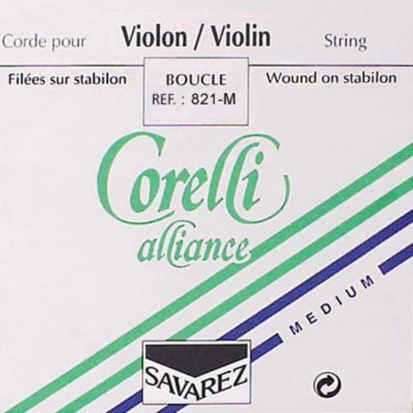 1st E - Corda singola per violino 4/4, tensione media, acciaio, con pallino