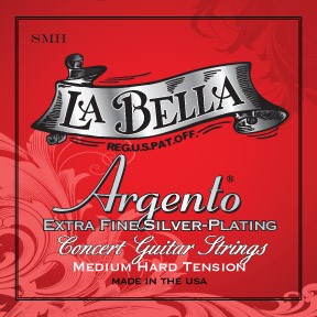 LA BELLA La Bella Argento Extra Fine Silver Plating | Muta di corde per chitarra classica SMH Tensione: Medio alta