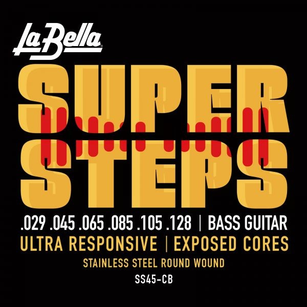 LA BELLA La Bella Super Steps | Muta di corde per basso 6 corde SS45-CB Scalatura: 029-045-065-085-105-128