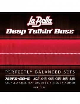 LA BELLA La Bella 760FS-CB-S | Muta di corde lisce per basso 6 corde, 029-128, scala corta 760FS-CB-S