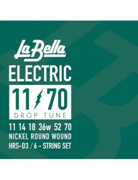 LA BELLA La Bella HRS DROP TUNE | Muta di corde per chitarra elettrica HRS-D3 Scalatura: 011-014-018-036-052-070