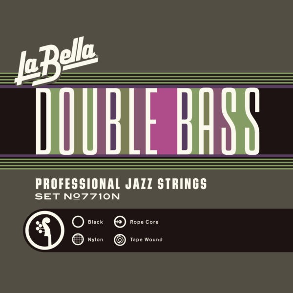 LA BELLA La Bella Double Bass Black Nylon Tape | Muta di corde per contrabbasso 7710N Strumento: Contrabbasso 3/4