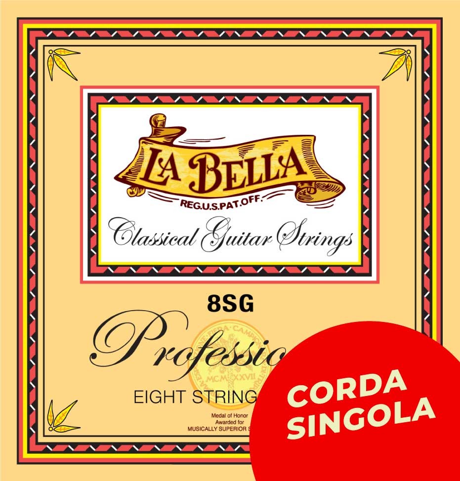 LA BELLA La Bella 8SG | Corda singola per chitarra classica 8 corde 8SG-8 Scalatura: 052w