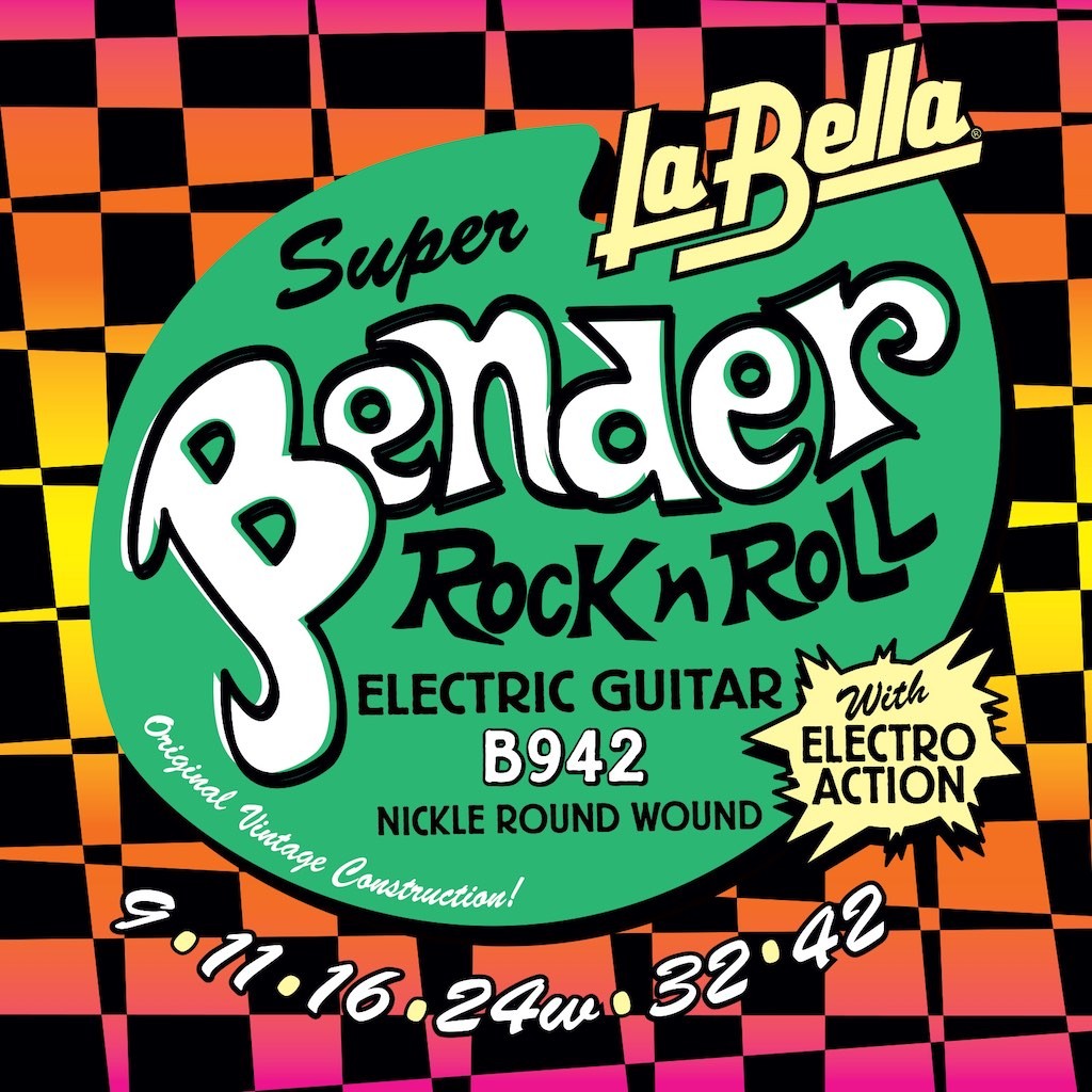 LA BELLA La Bella Bender | Muta di corde per chitarra elettrica B942 Scalatura: 009-011-016-024W-032-042