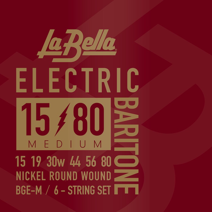 LA BELLA La Bella Baritone | Muta di corde per chitarra elettrica baritona BGE-M Scalatura: 015-019-030w-044-056-080